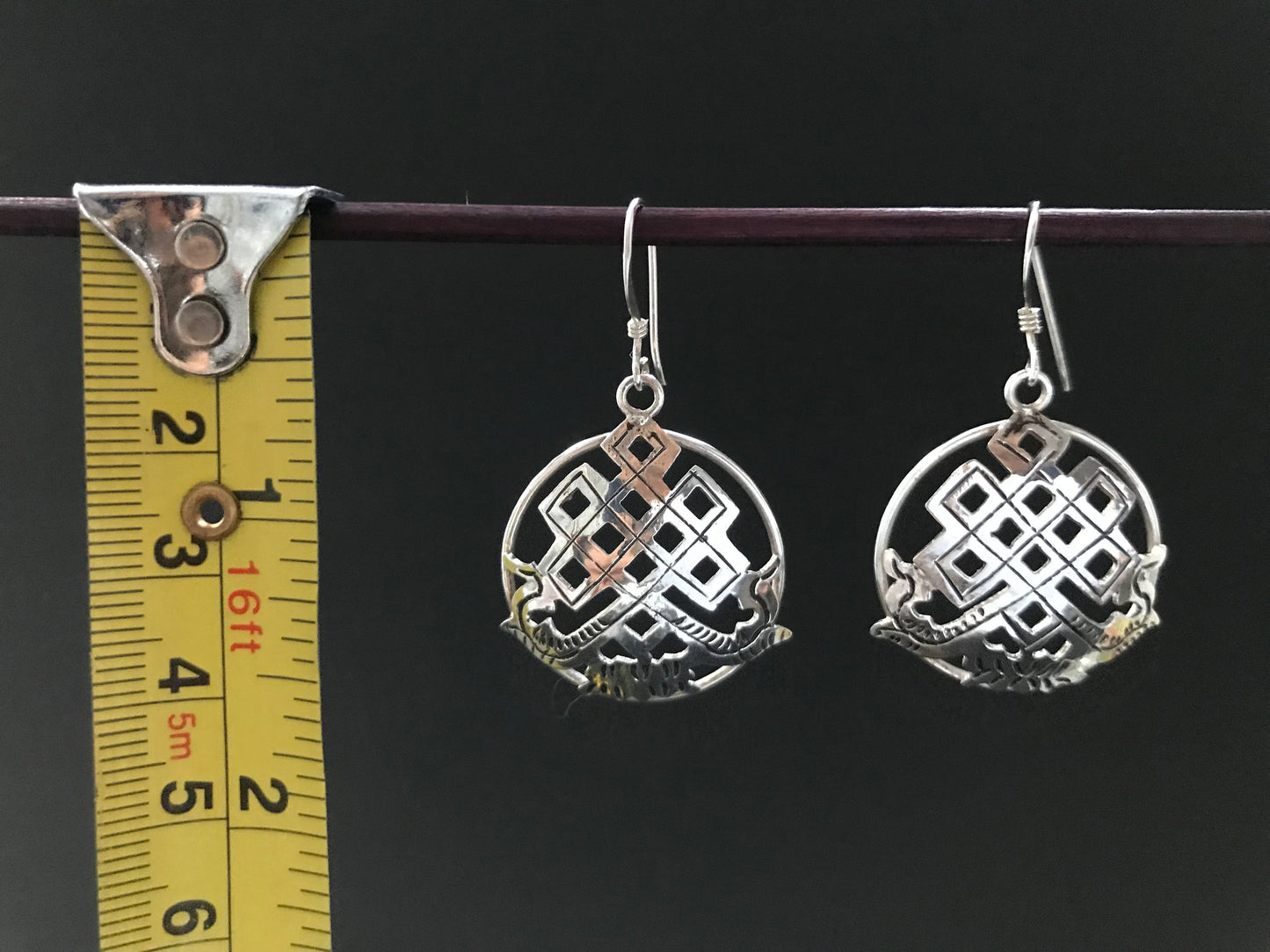 Handmade Endless Knot Silver Earrings - Konmay London