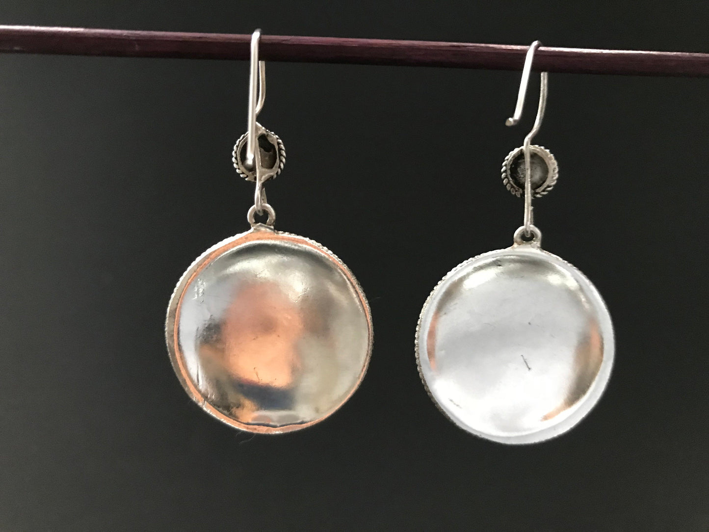 Handmade Filigree Yin Yang Dangle Silver Earrings - Konmay London