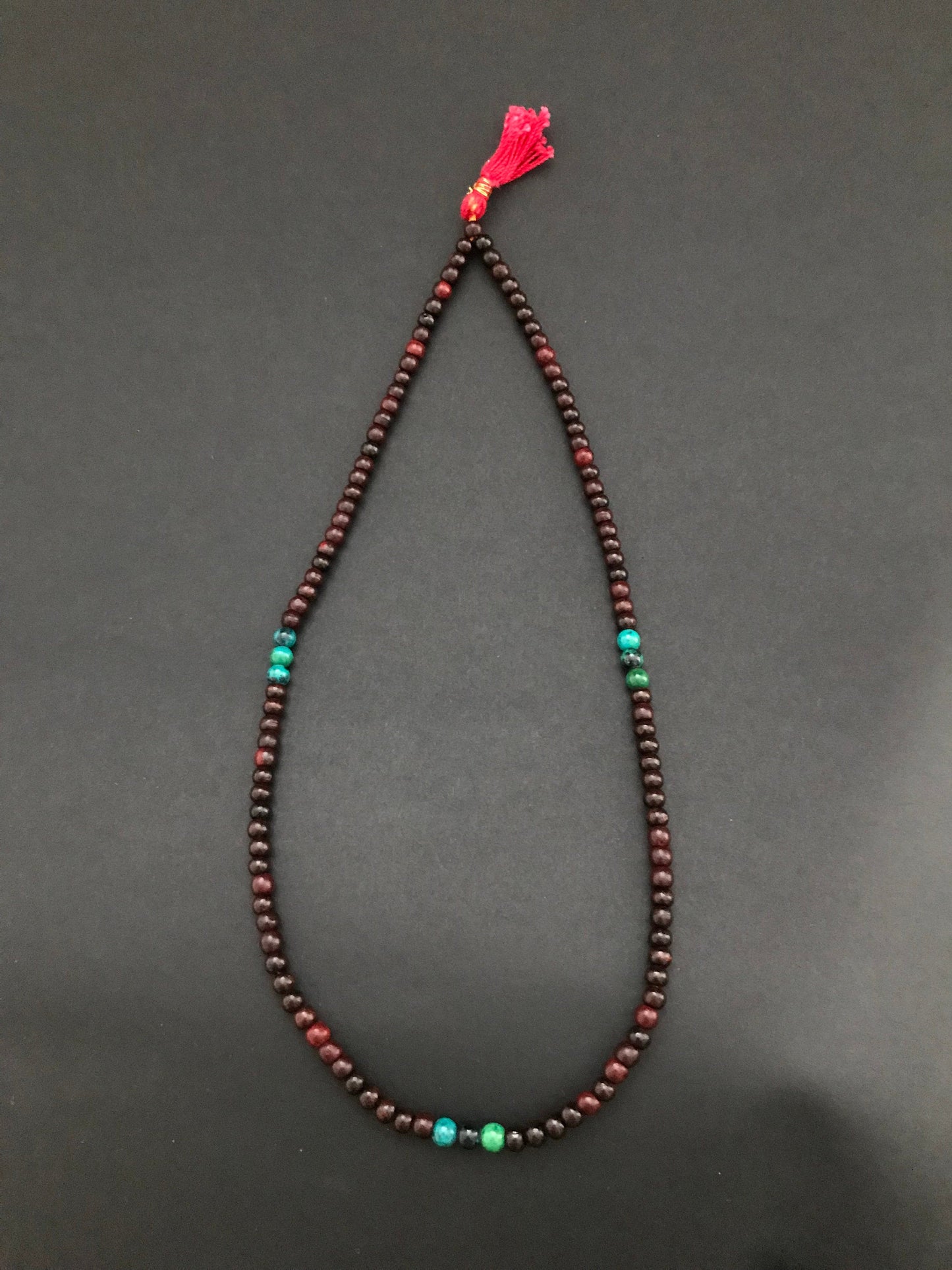 Handmade Chrysocolla Red Sandalwood Mala - Konmay London