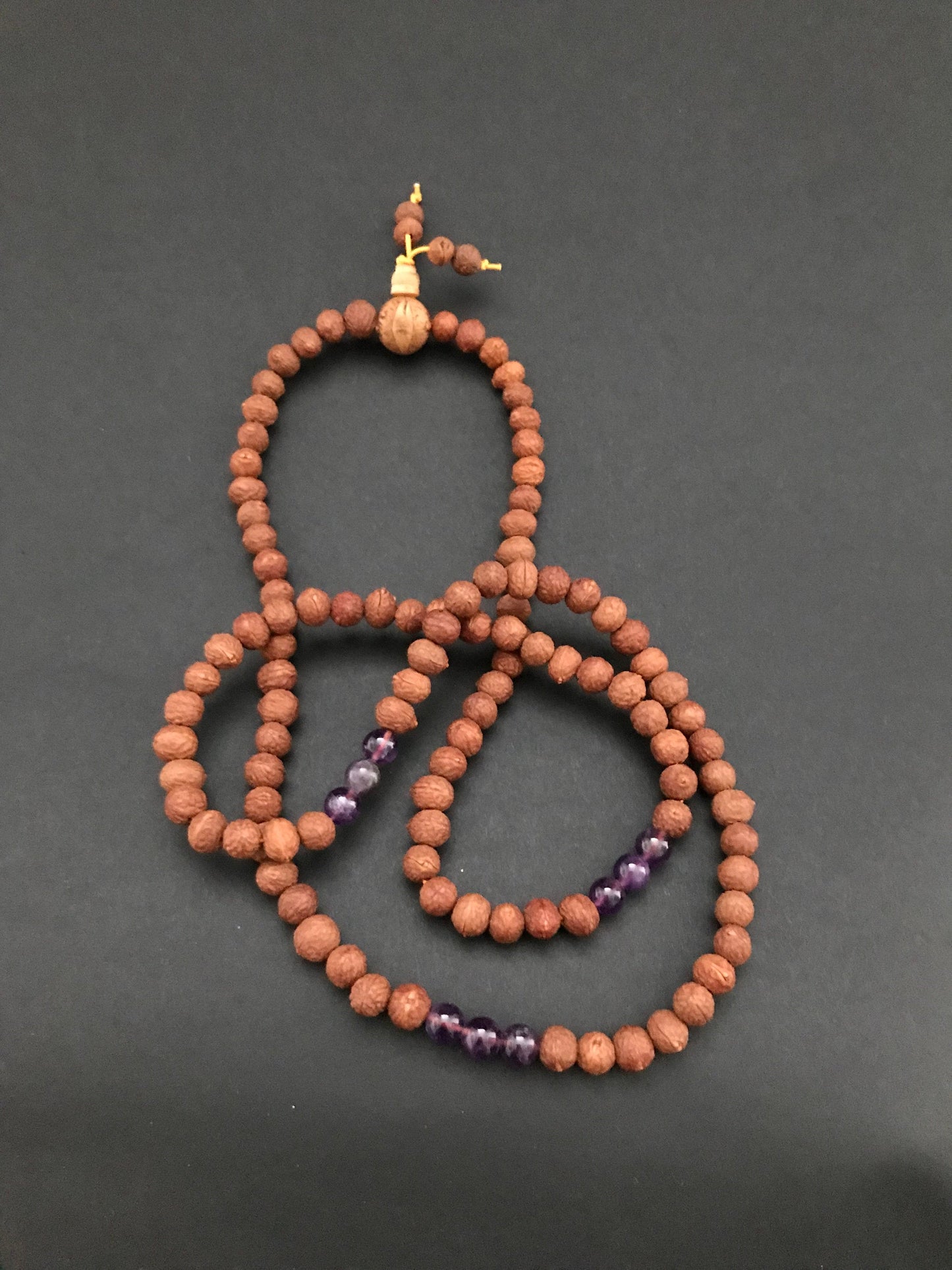 Bodhi Raktu Seeds Amethyst Mala - Konmay London