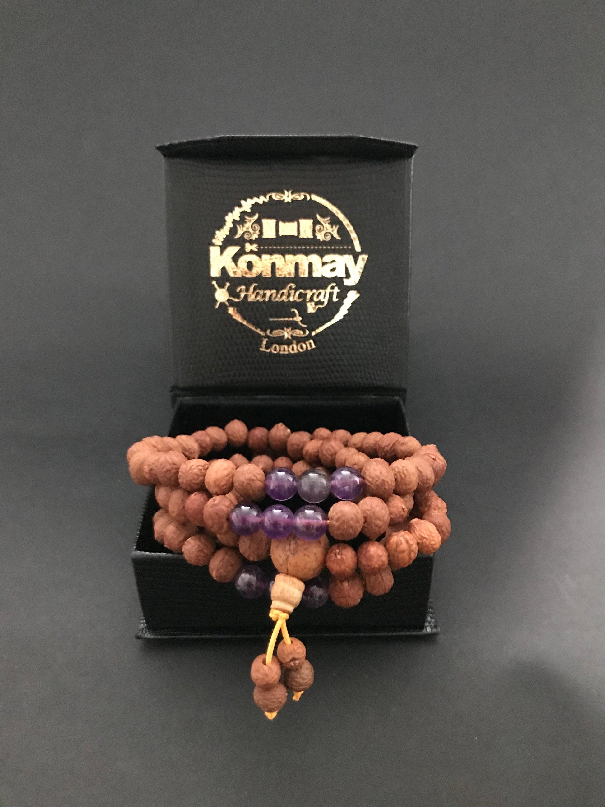 Bodhi Raktu Seeds Amethyst Mala - Konmay London