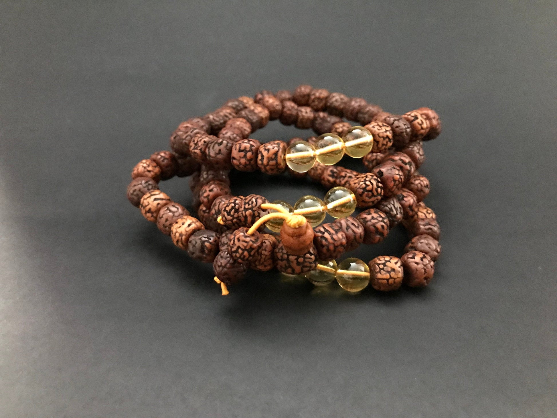 Antique Rudraksha & Citrine Mala - Konmay London