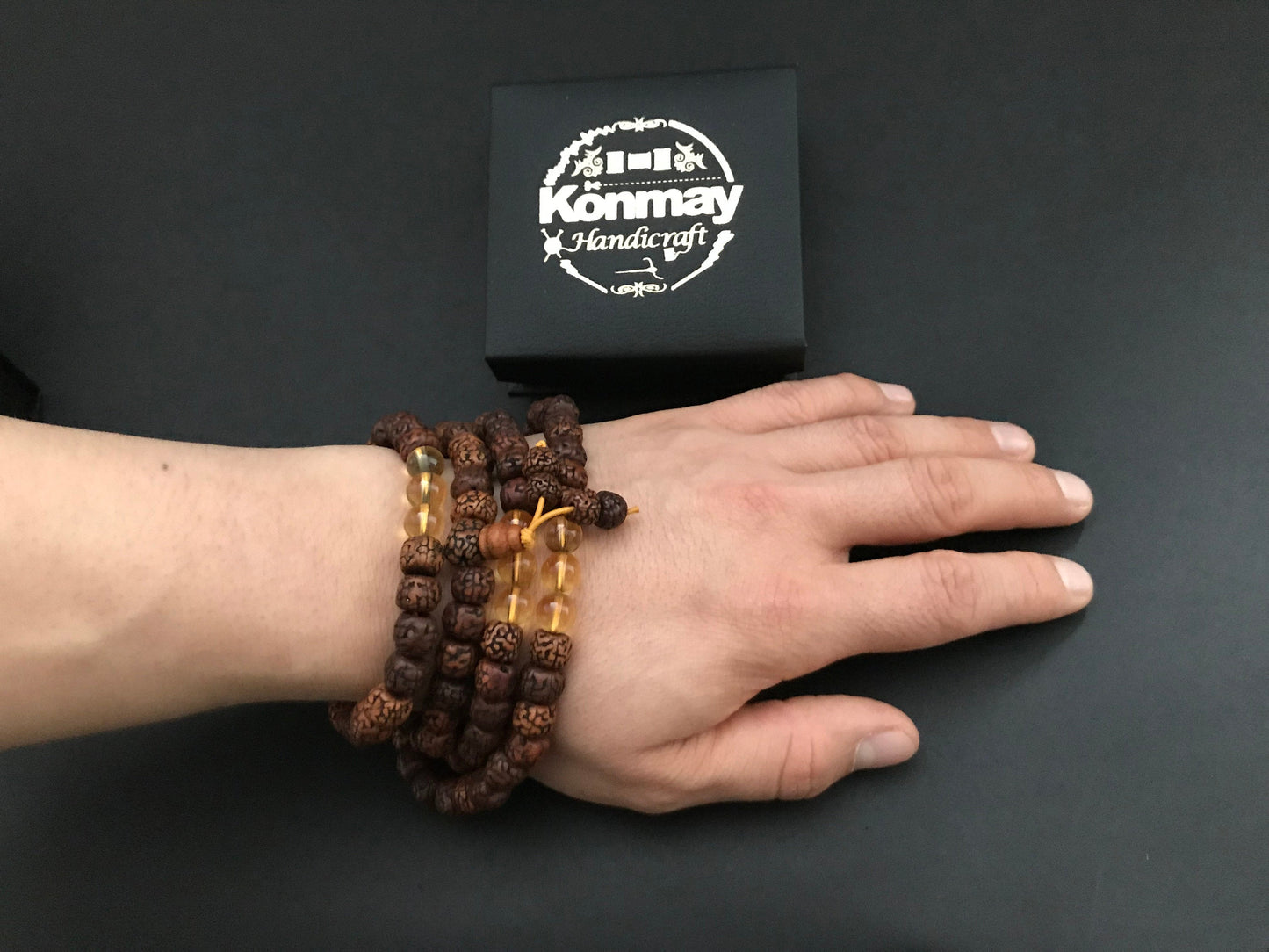 Antique Rudraksha & Citrine Mala - Konmay London