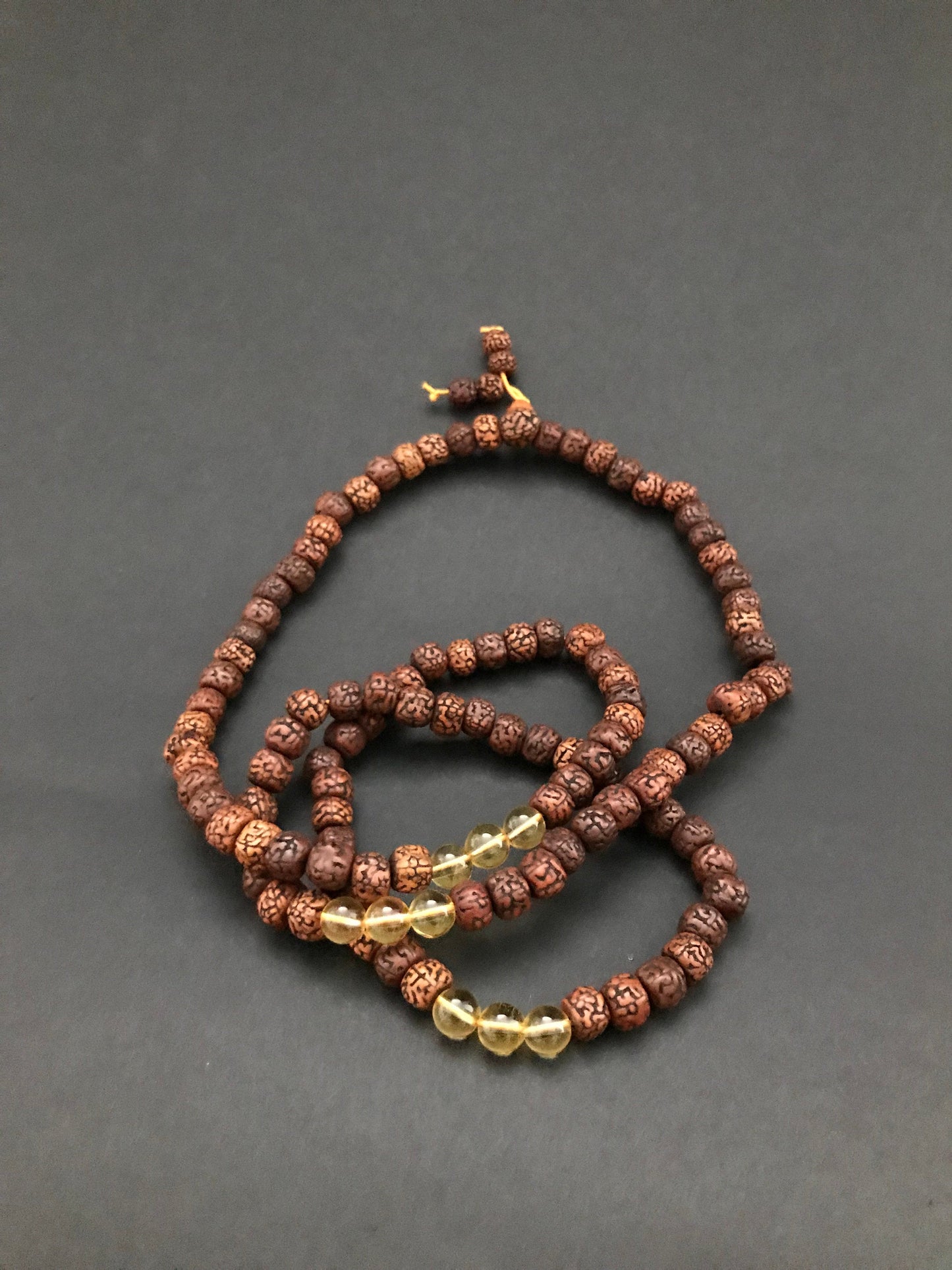 Antique Rudraksha & Citrine Mala - Konmay London