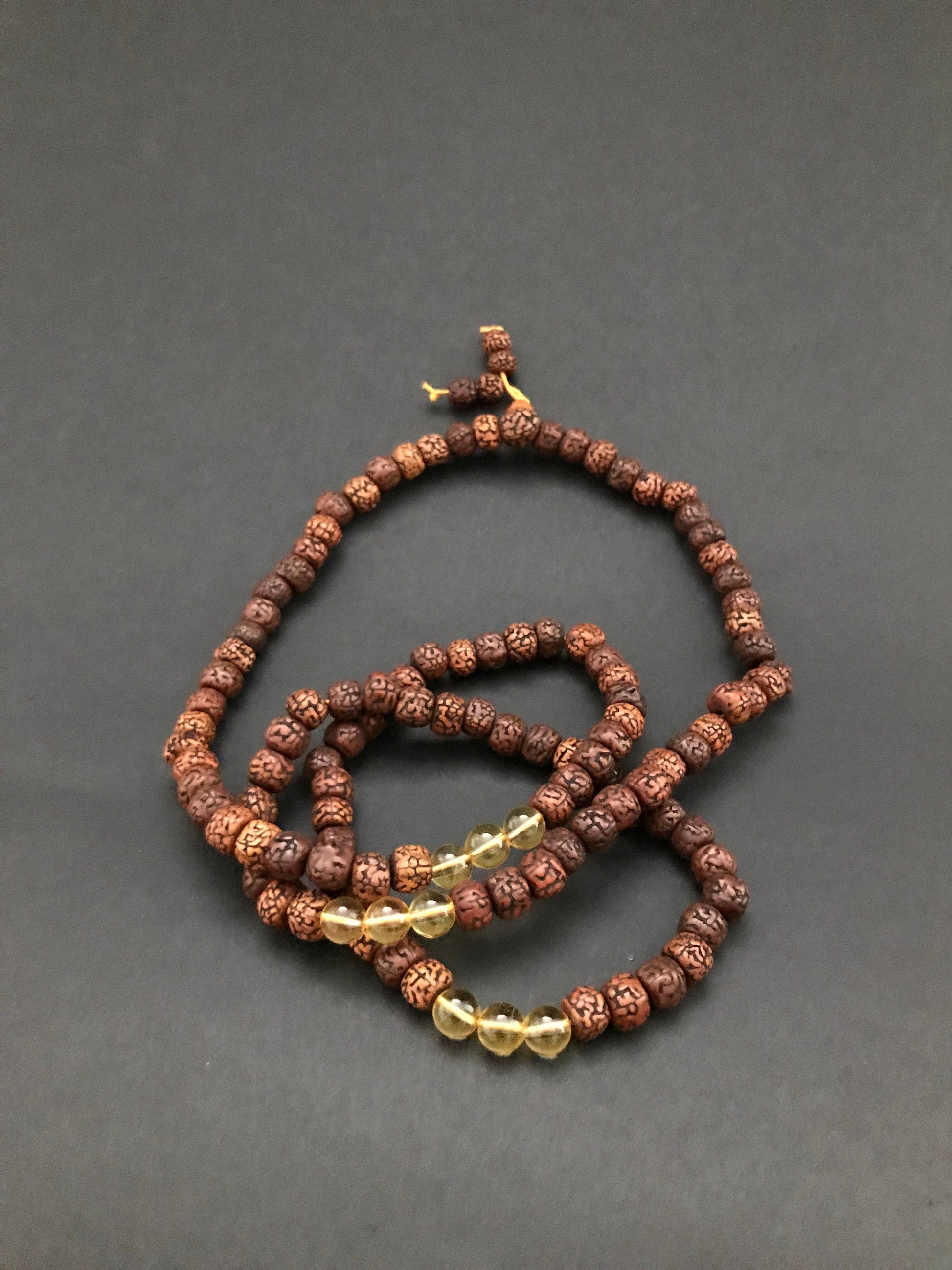 Antique Rudraksha & Citrine Mala - Konmay London