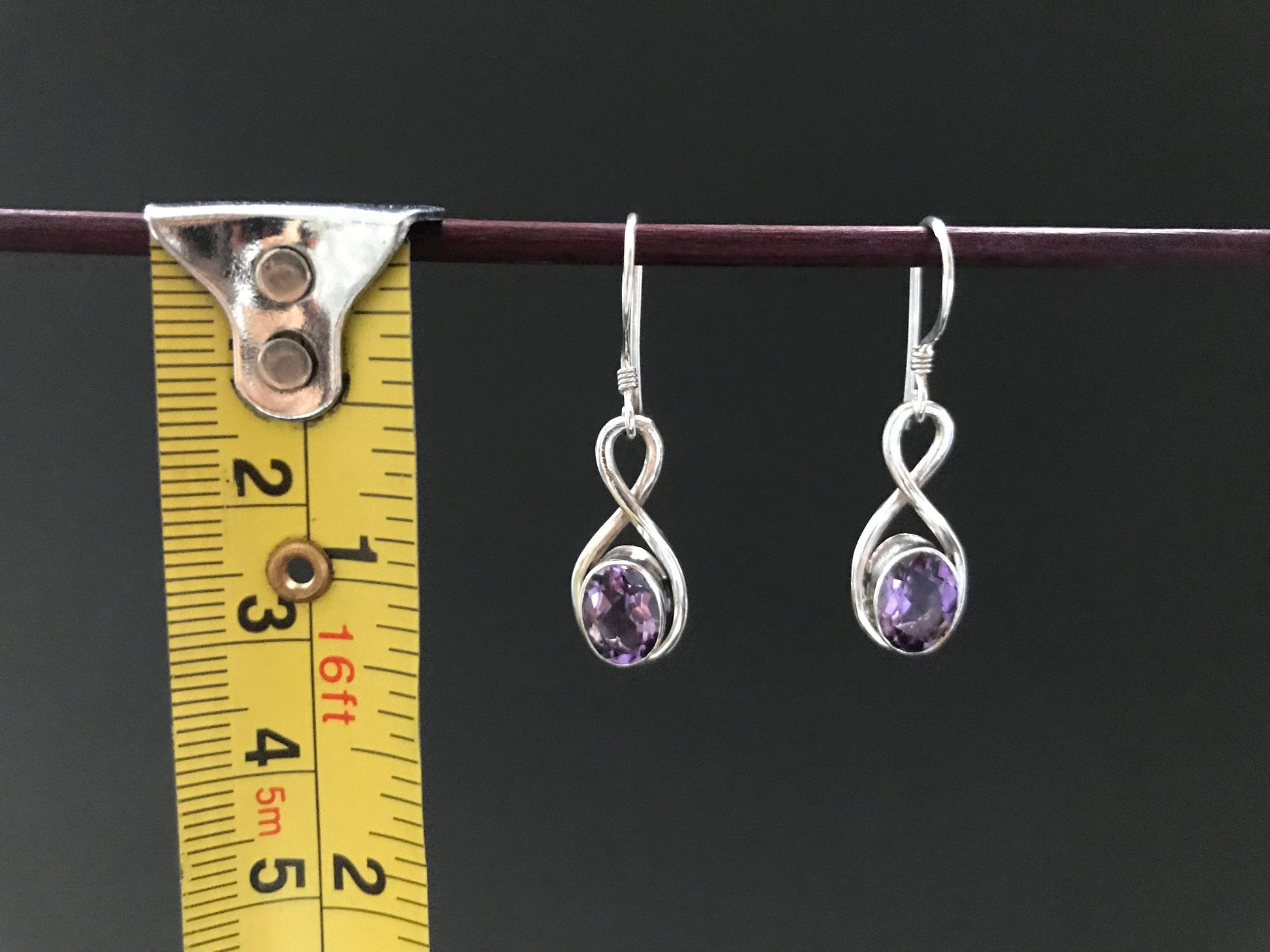 Handmade Eye Design Amethyst Earrings - Konmay London