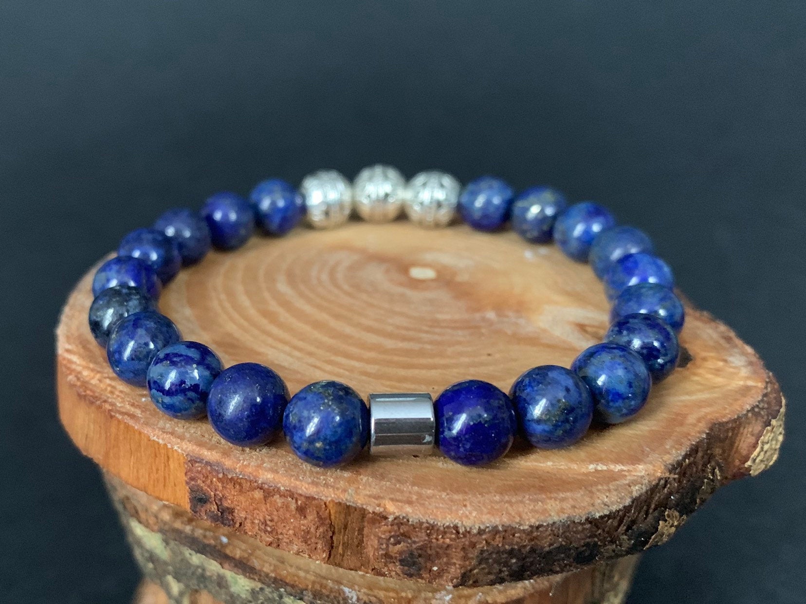 LapisLazuli Hematite Mens Bracelets - Konmay London
