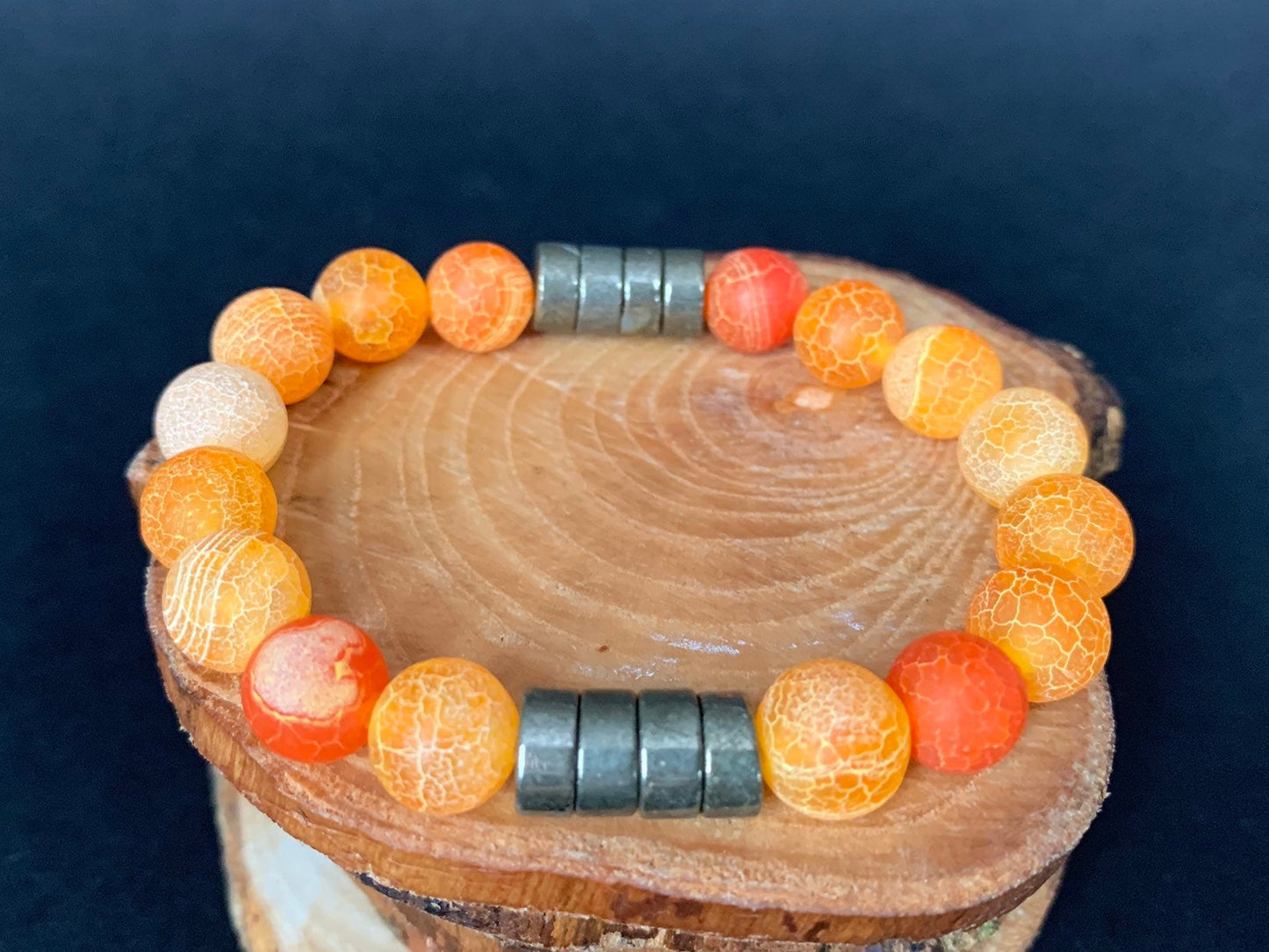 Frosted Spiderweb Agate Pyrite Bracelets - Konmay London