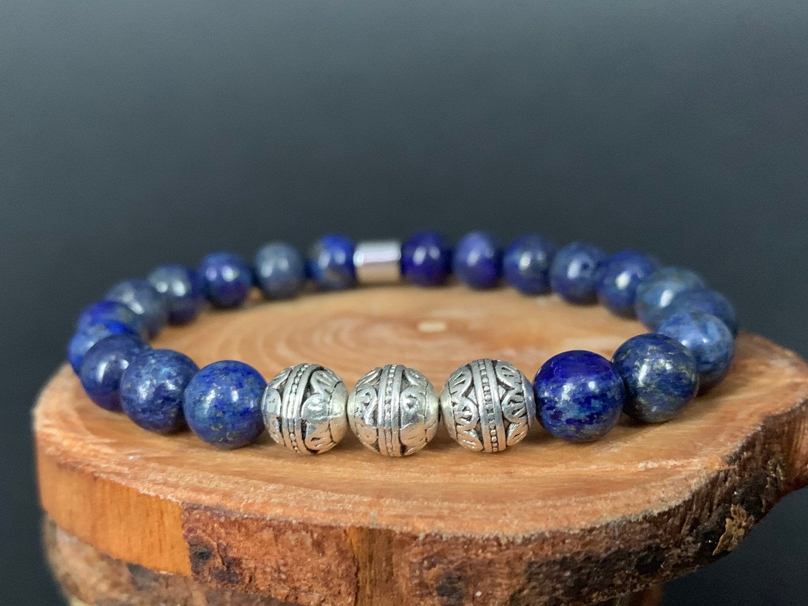 LapisLazuli Hematite Mens Bracelets - Konmay London
