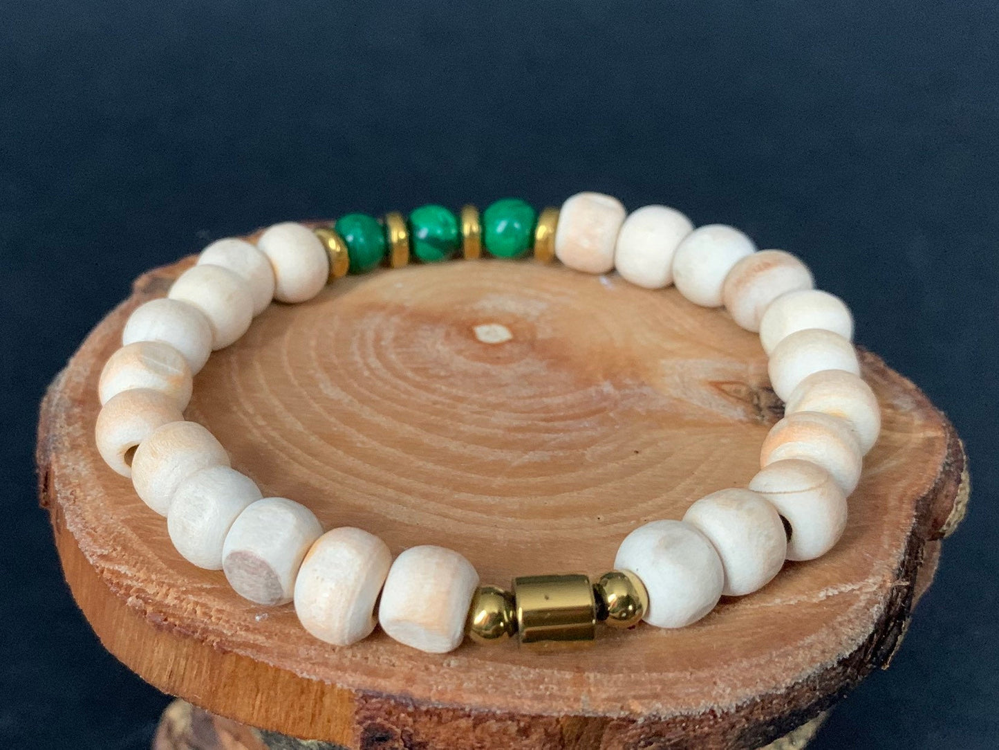 Malachite Tulsi Hematite Mens Bracelets - Konmay London