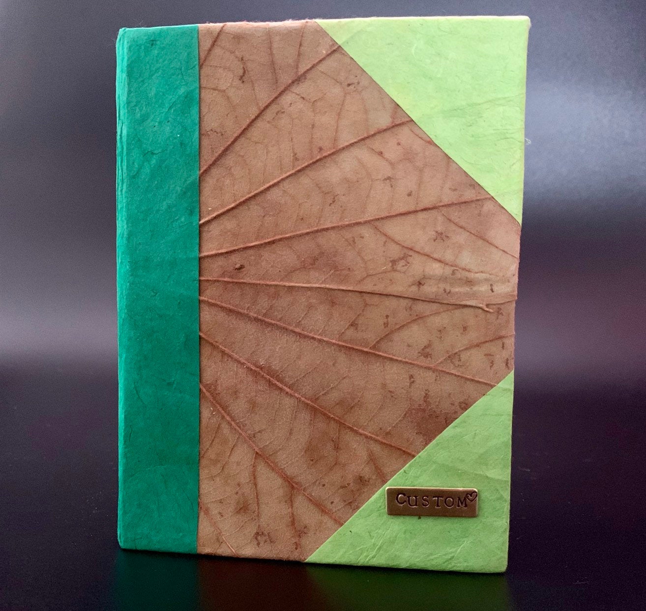 Personalised Natural Dry Leaf Journal / Notebook - Konmay London