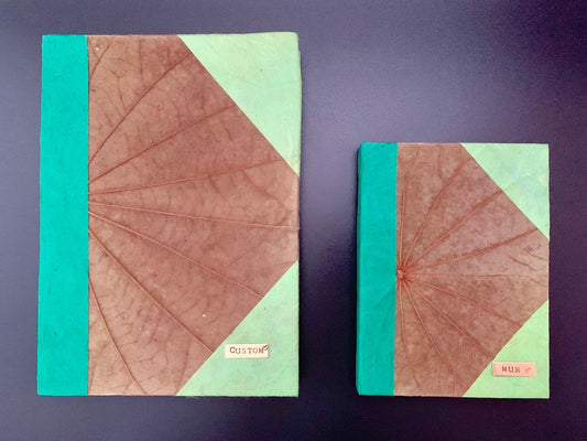 Personalised Natural Dry Leaf Journal / Notebook - Konmay London