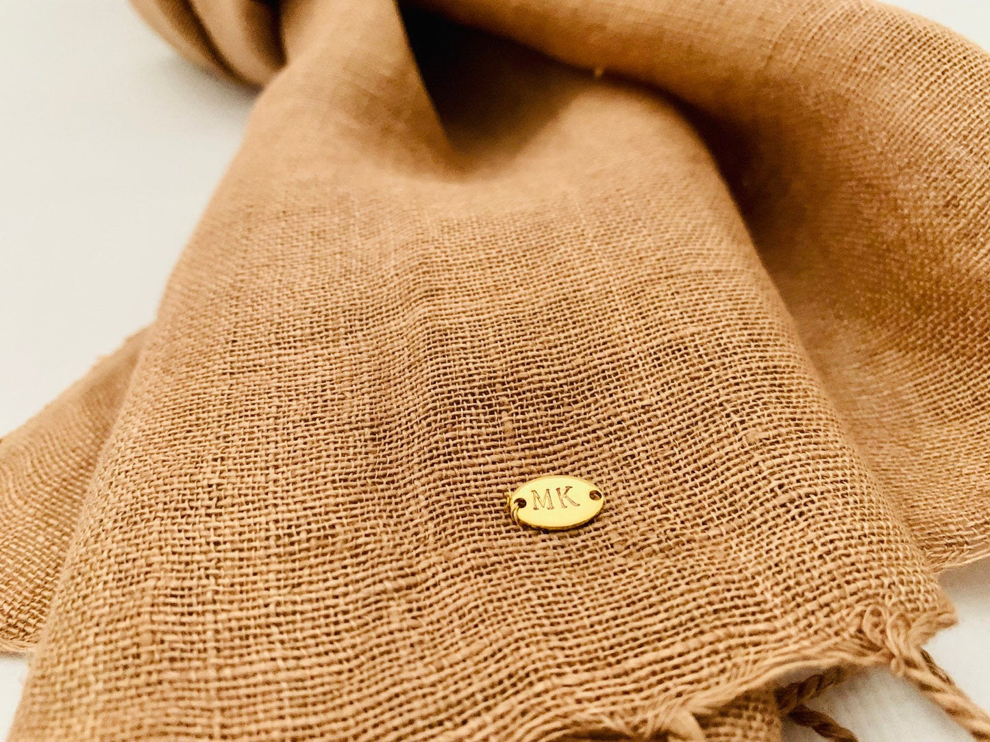 Handmade Personalised Initials Hemp Fibre Scarf - Konmay London