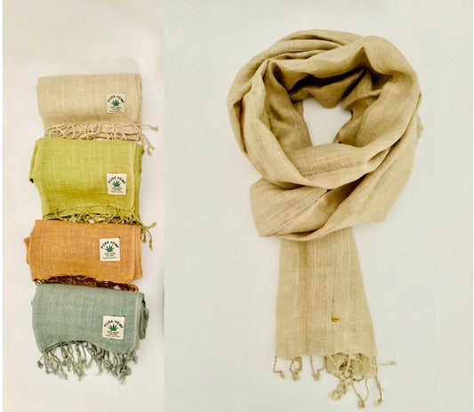 Handmade Personalised Initials Hemp Fibre Scarf - Konmay London