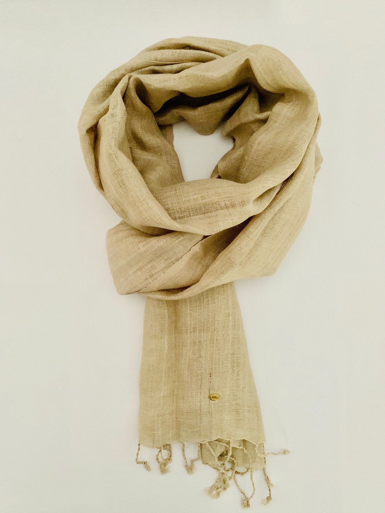 Handmade Personalised Initials Hemp Fibre Scarf - Konmay London