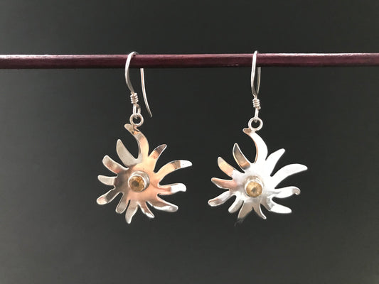 Handmade Star Amethyst/ Citrine/ Garnet Earring - Konmay London