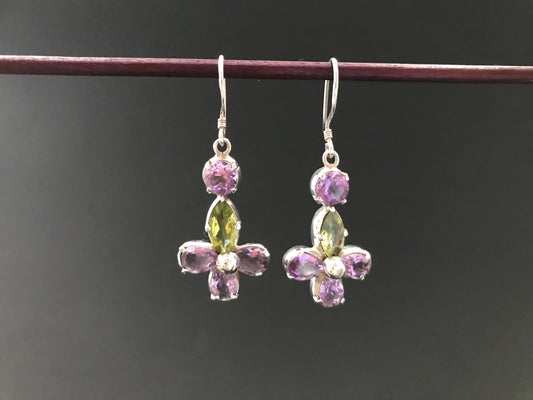 Handmade Amethyst & Peridot/ Citrine/ Garnet Earrings - Konmay London