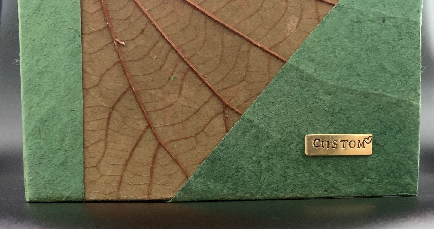 Personalised Natural Dry Leaf Cover Journal / Notebook - Konmay London