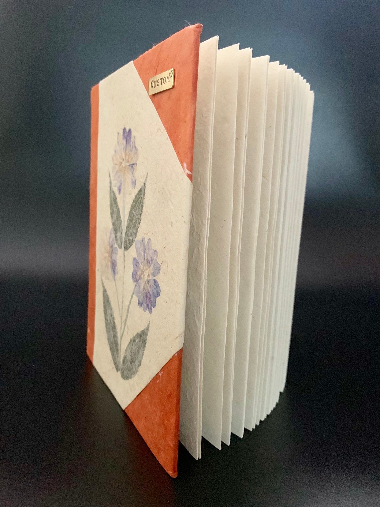 Personalised Natural Flower Journal / Notebook - Konmay London