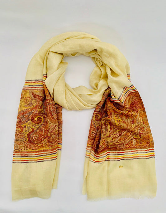 Handmade Personalised Initials 100% Cashmere Patterned Scarf - Konmay London