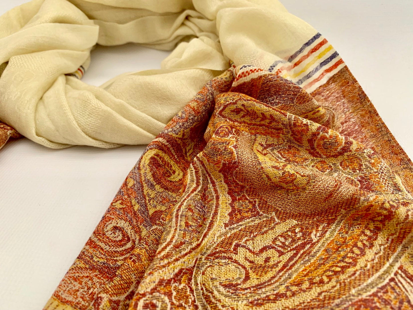 Handmade Personalised Initials 100% Cashmere Patterned Scarf - Konmay London