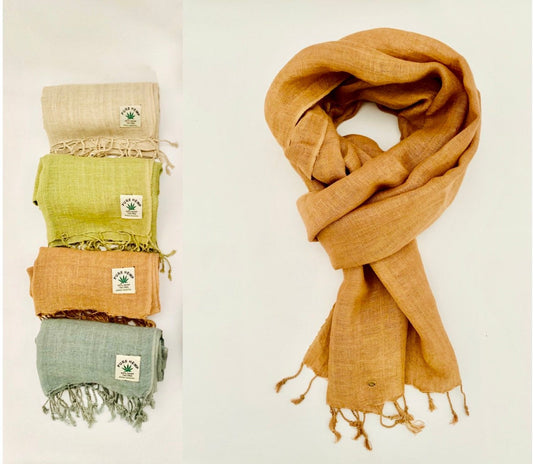 Handmade Personalised Initials Hemp Fibre Scarf - Konmay London