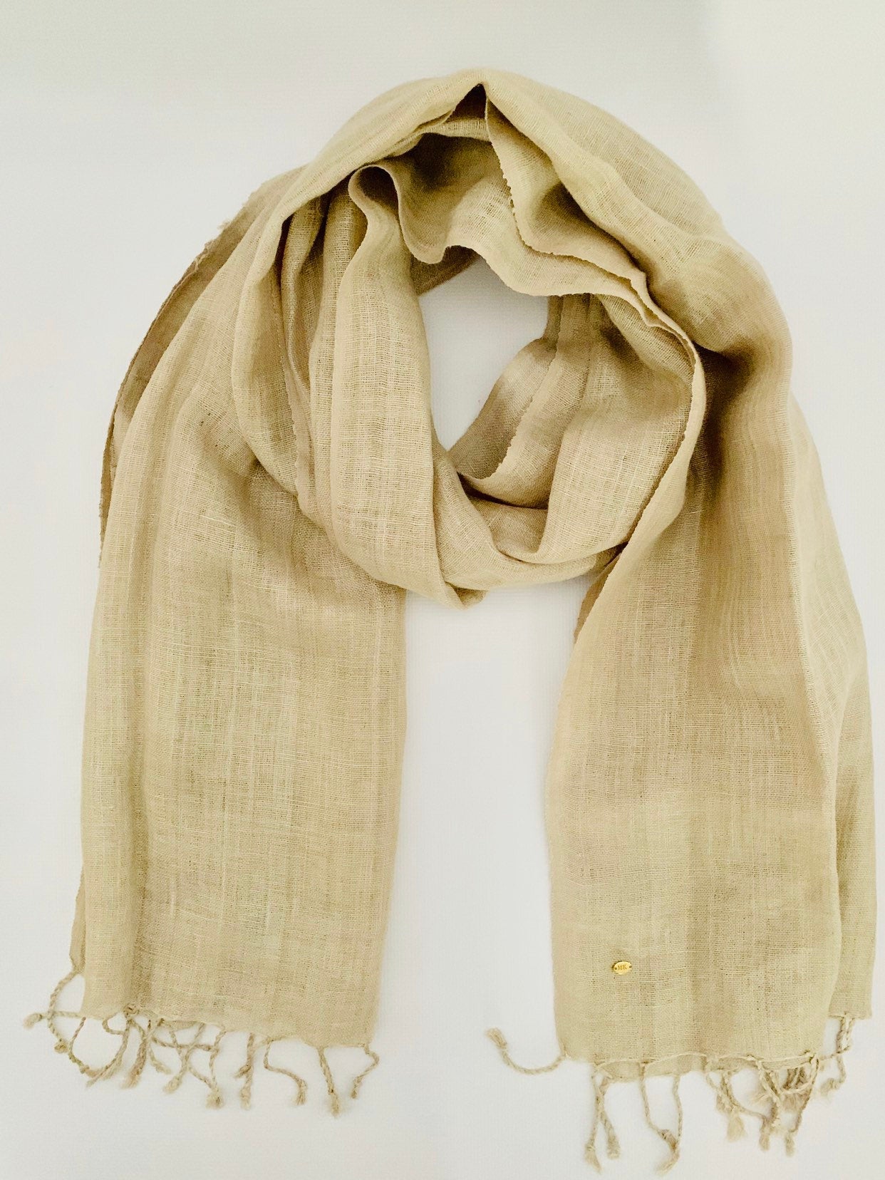Handmade Personalised Initials Hemp Fibre Scarf - Konmay London
