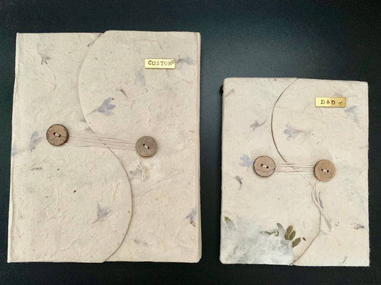 Personalised Embeded Leaves Flowers Journal / Notebook - Konmay London