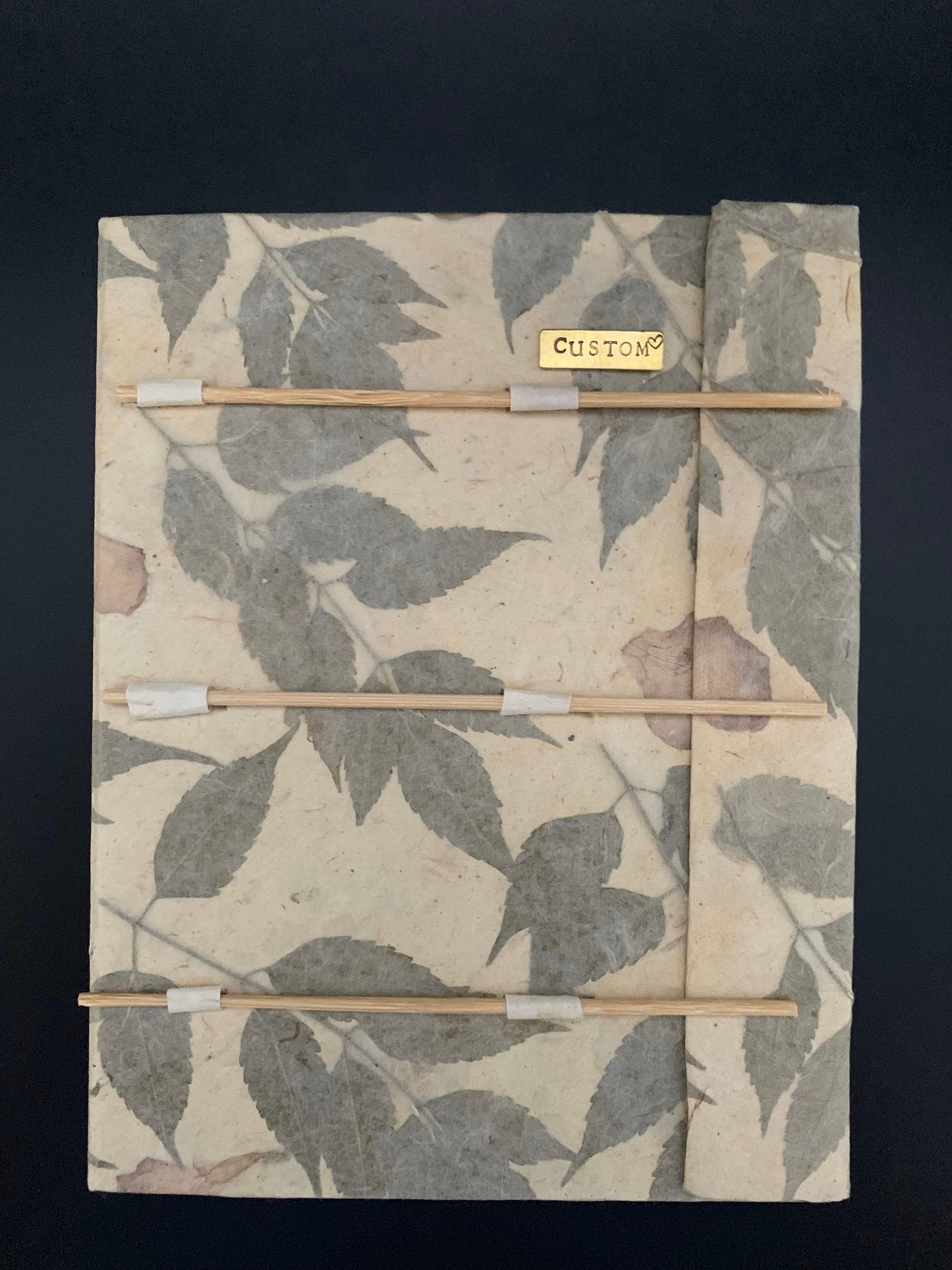 Personalised Dried Leaf Slide Lock Journal / Notebook - Konmay London