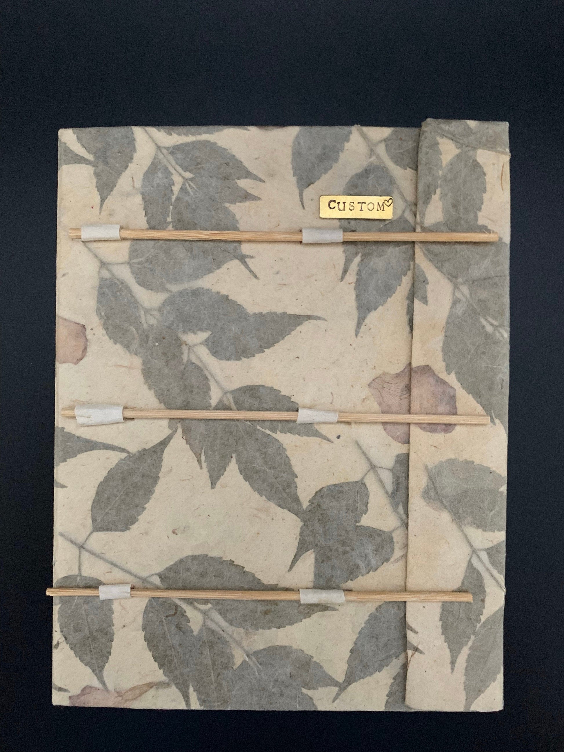 Personalised Dried Leaf Slide Lock Journal / Notebook - Konmay London