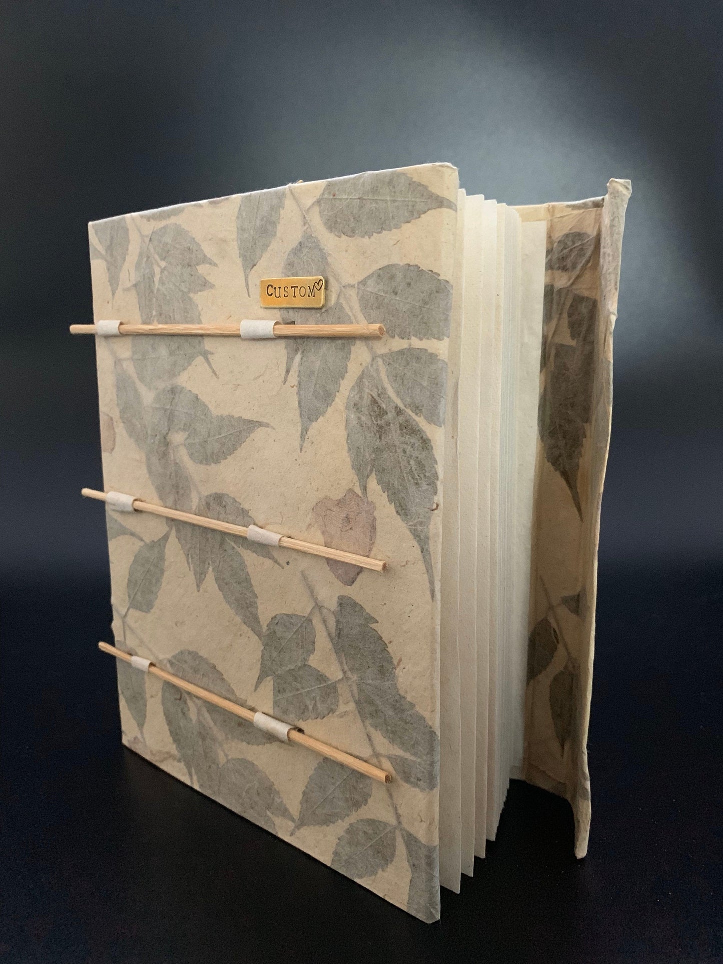Personalised Dried Leaf Slide Lock Journal / Notebook - Konmay London