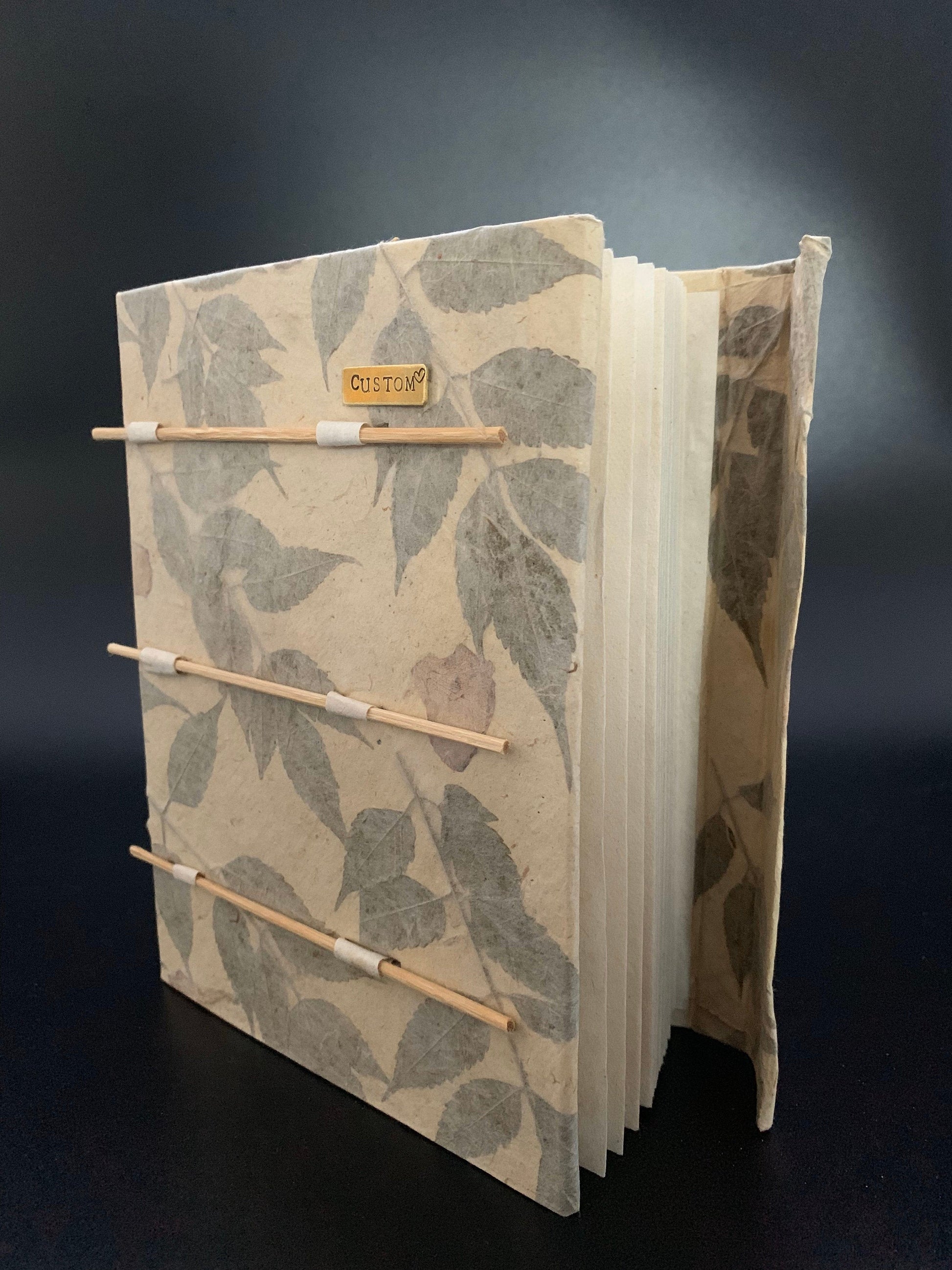Personalised Dried Leaf Slide Lock Journal / Notebook - Konmay London