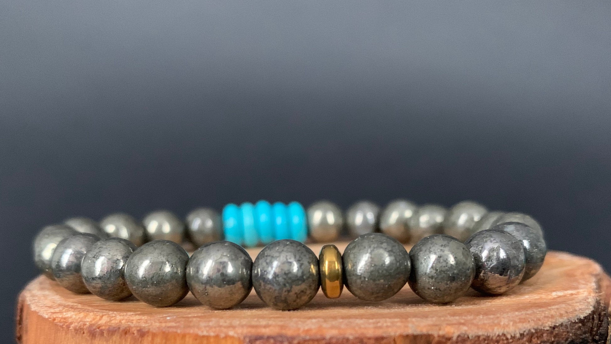 Pyrite Turquoise Hematite Mens Bracelets - Konmay London