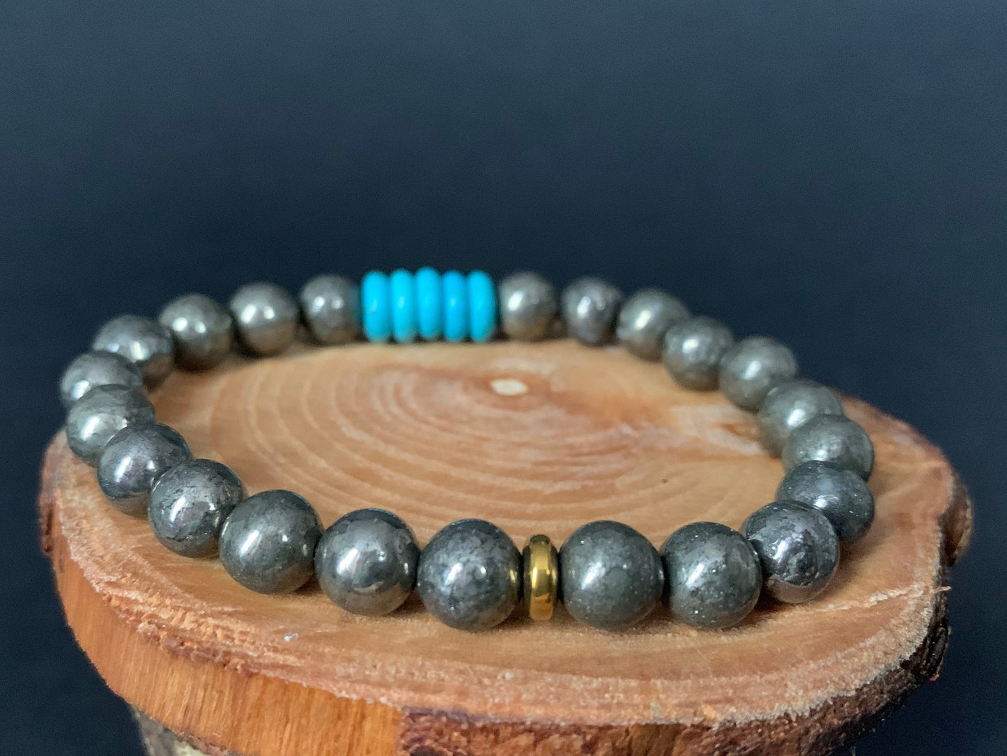 Pyrite Turquoise Hematite Mens Bracelets - Konmay London