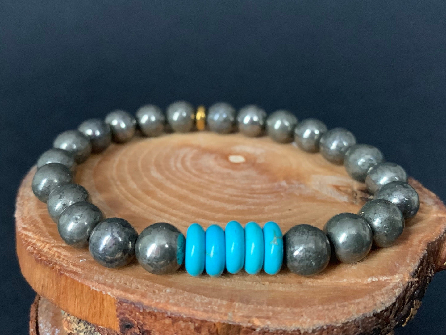 Pyrite Turquoise Hematite Mens Bracelets - Konmay London