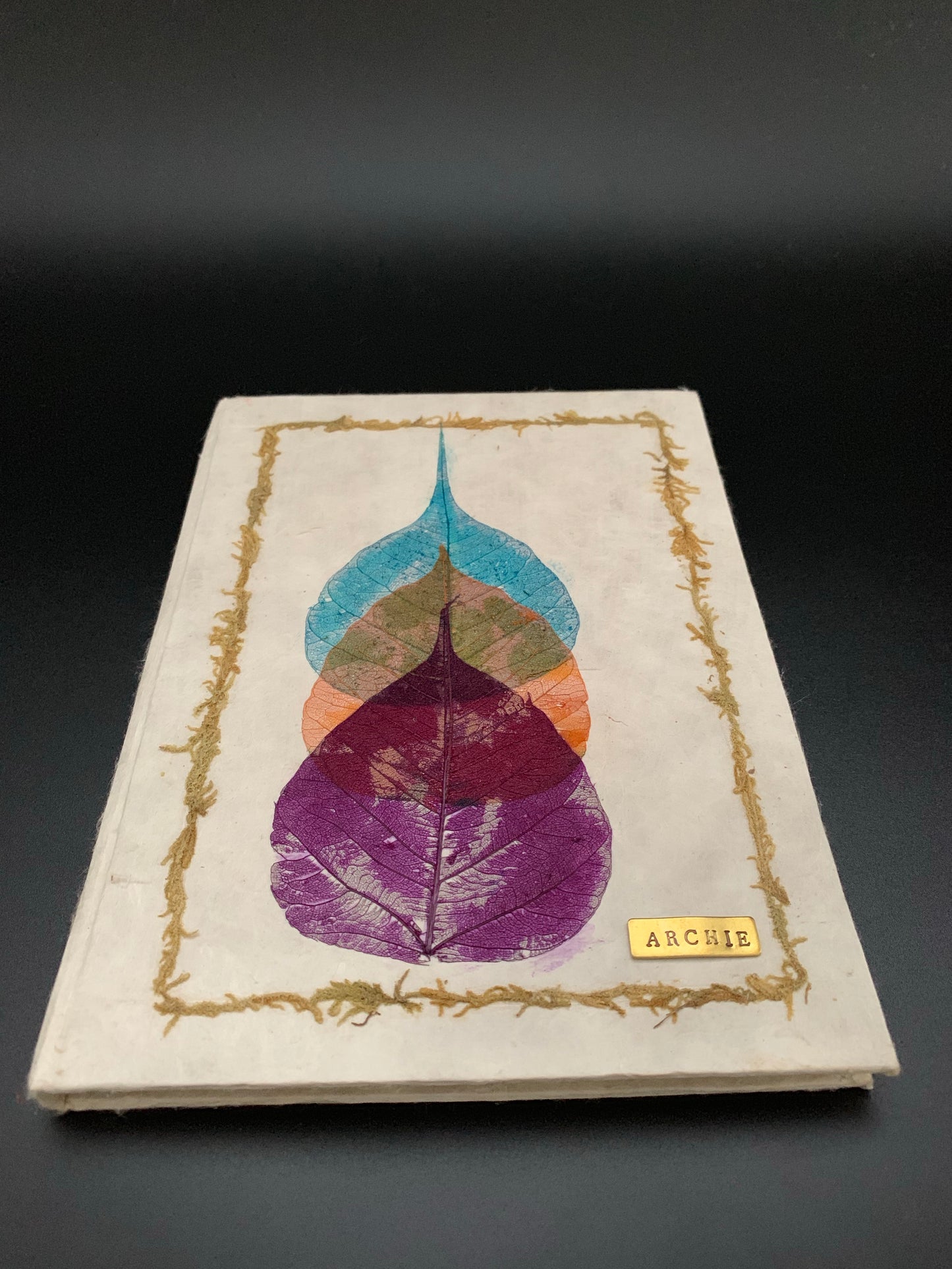 Personalised Skeleton Bodhi Leaf Journal / Notebook - Konmay London