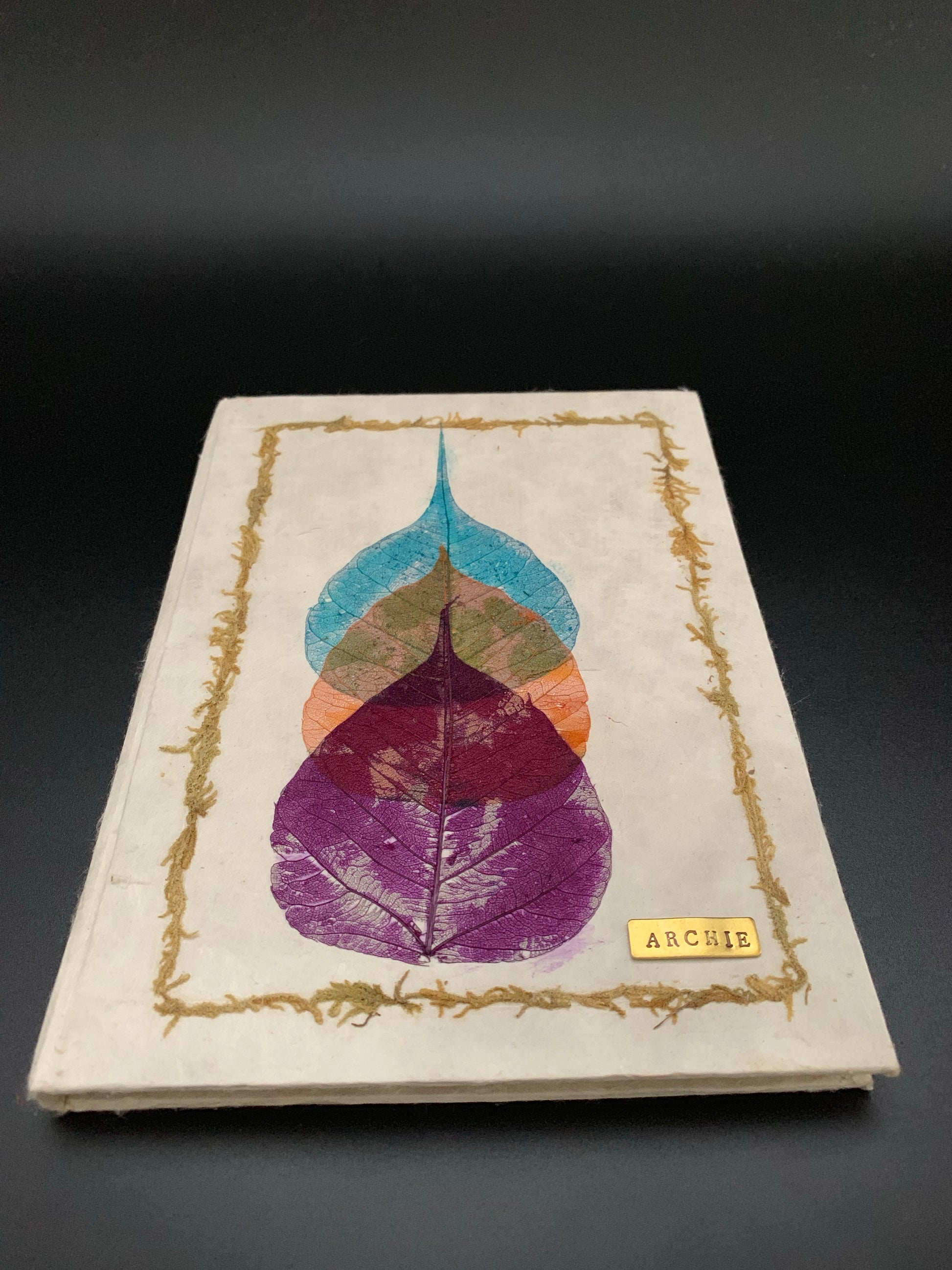 Personalised Skeleton Bodhi Leaf Journal / Notebook - Konmay London