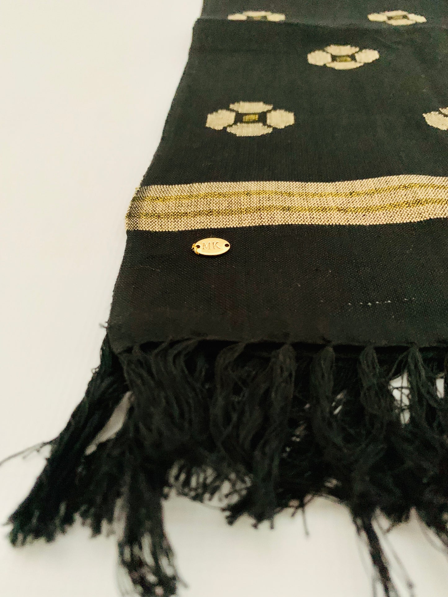 Handmade Personalised Initials Welf-Inlay Designed Cotton Scarf - Konmay London