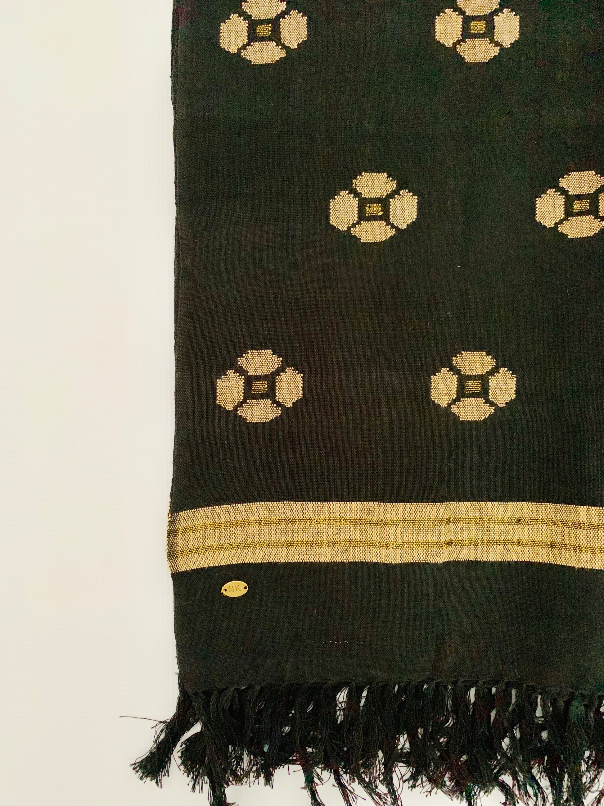 Handmade Personalised Initials Welf-Inlay Designed Cotton Scarf - Konmay London