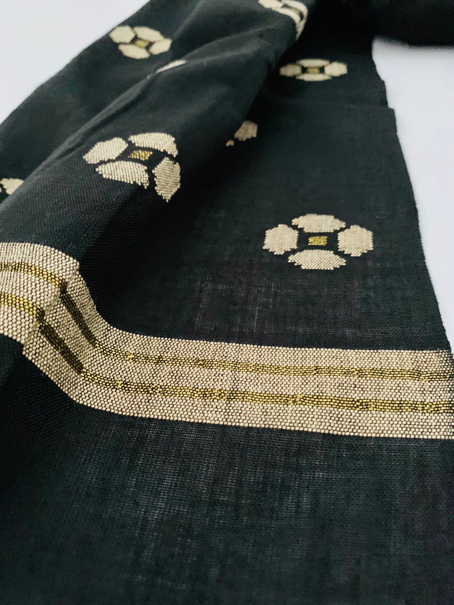 Handmade Personalised Initials Welf-Inlay Designed Cotton Scarf - Konmay London