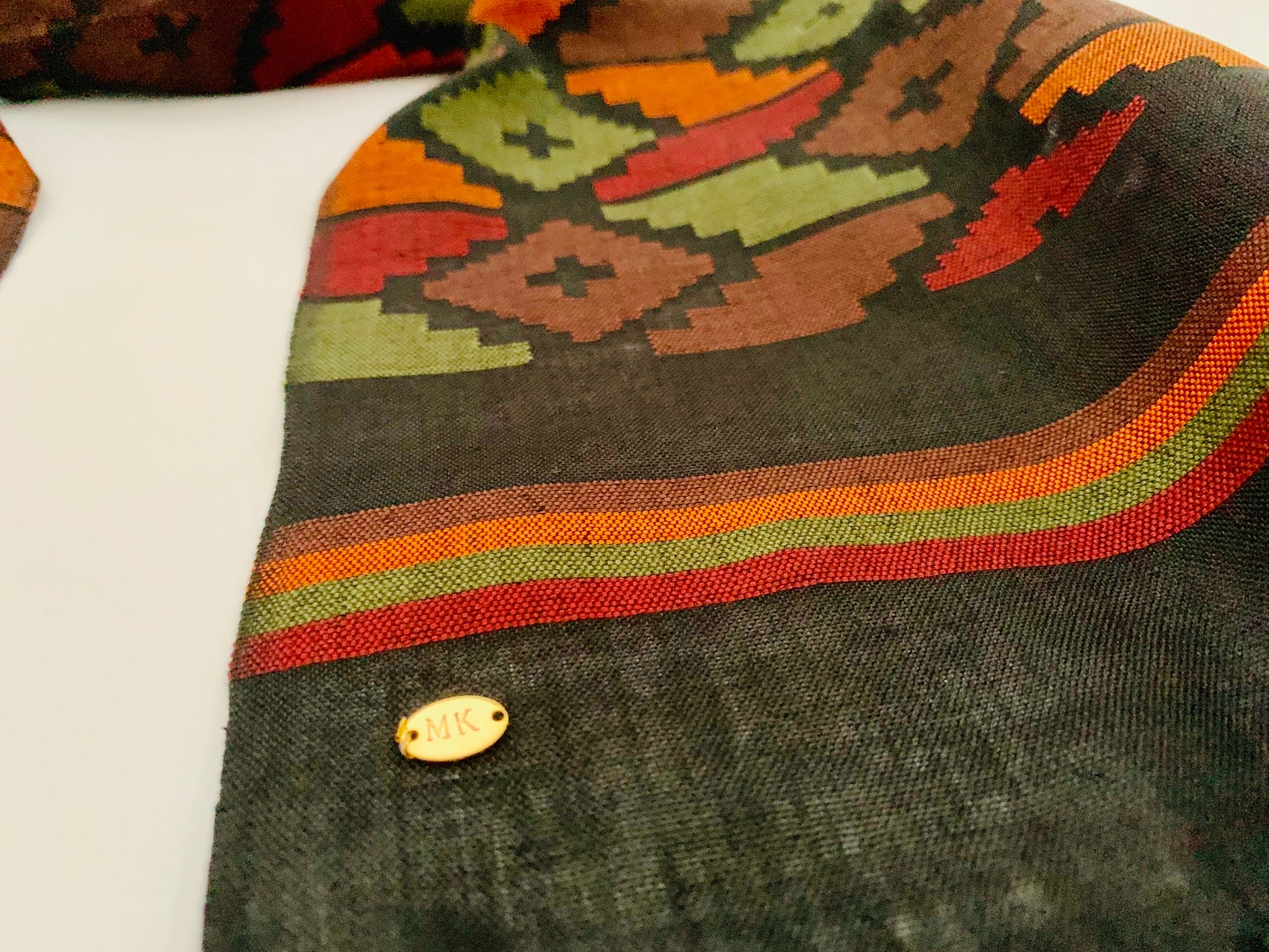 Handmade Personalised Initials Welf-Inlay Designed Cotton Scarf - Konmay London