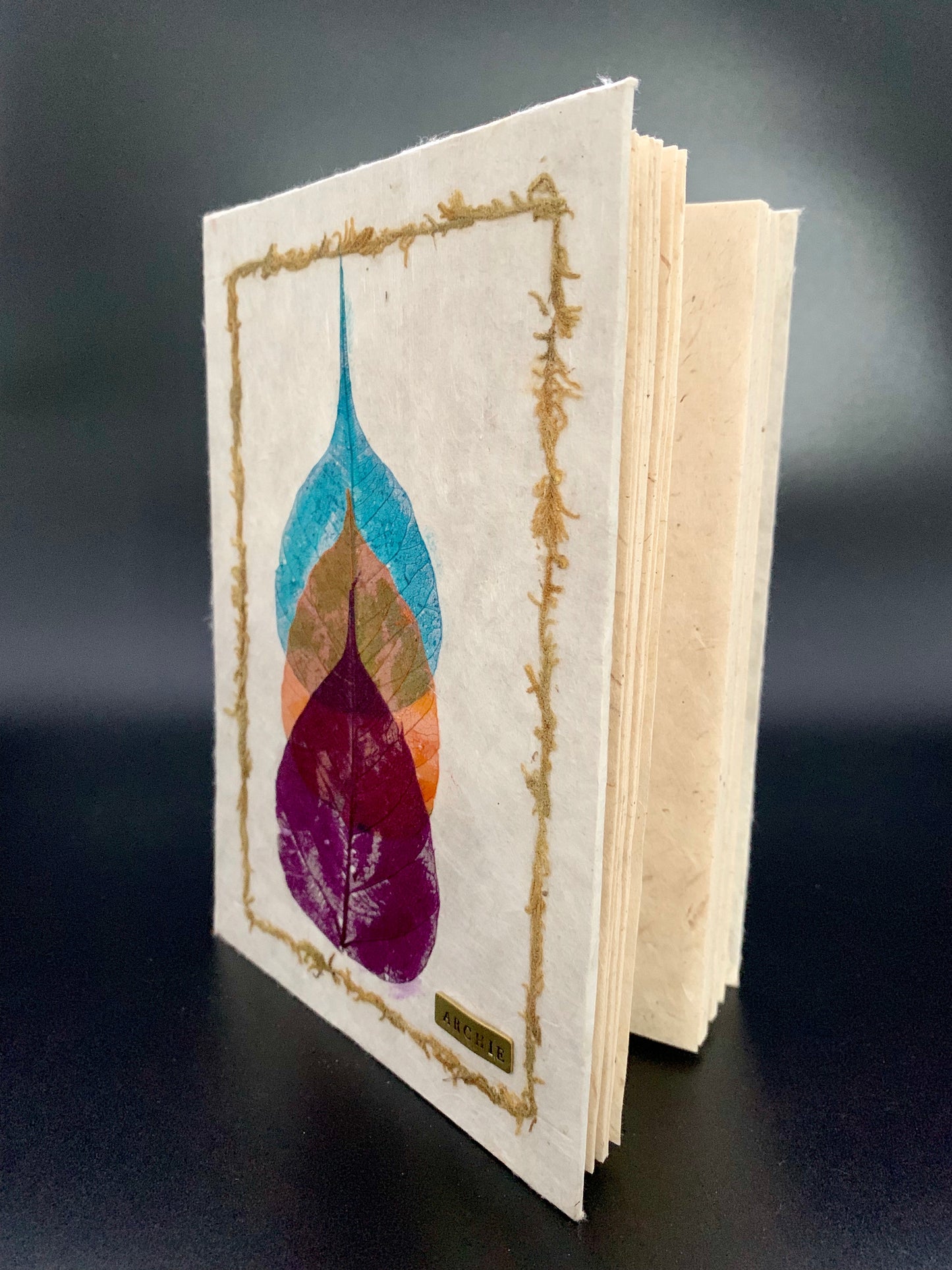 Personalised Skeleton Bodhi Leaf Journal / Notebook - Konmay London