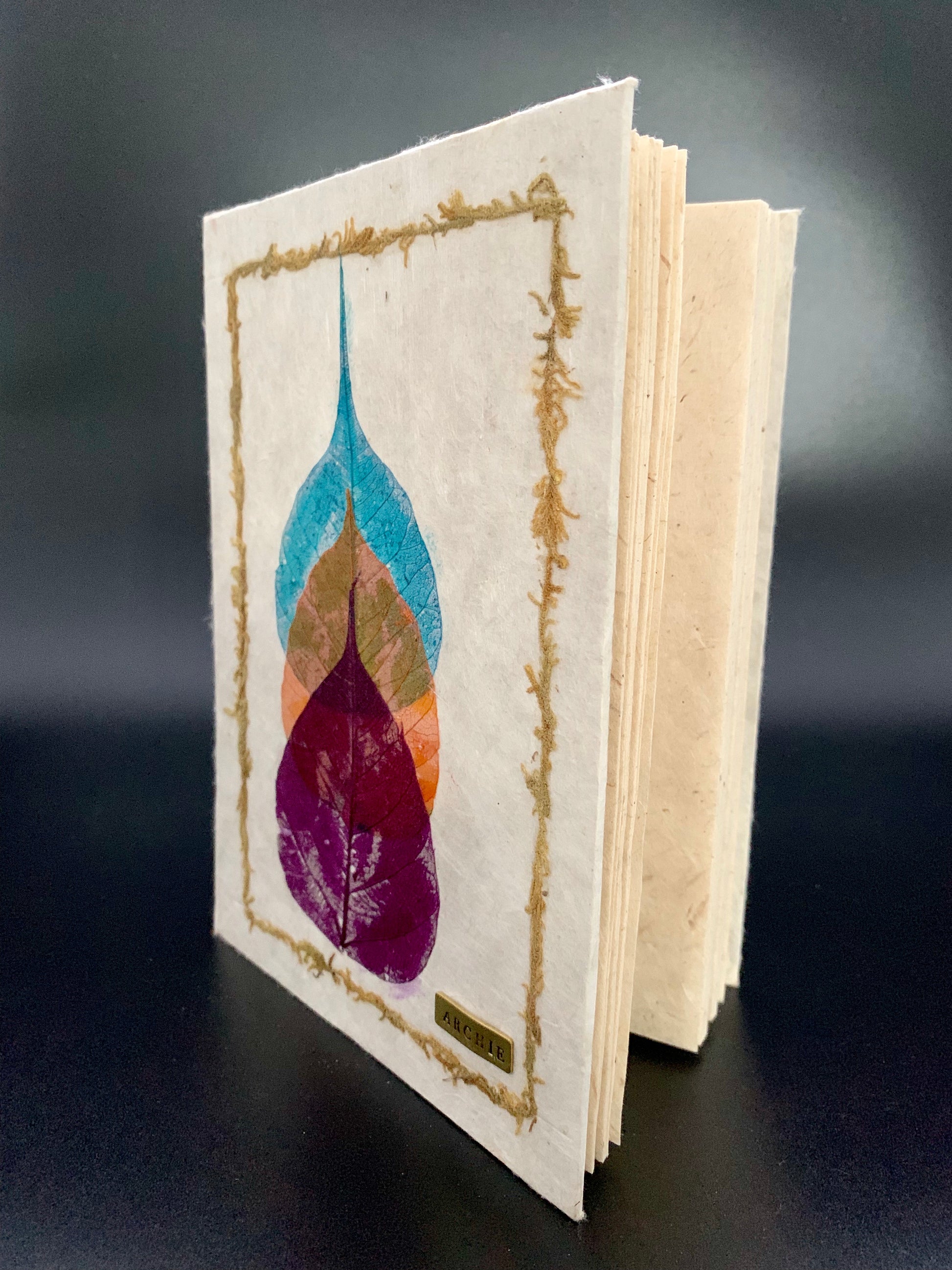Personalised Skeleton Bodhi Leaf Journal / Notebook - Konmay London