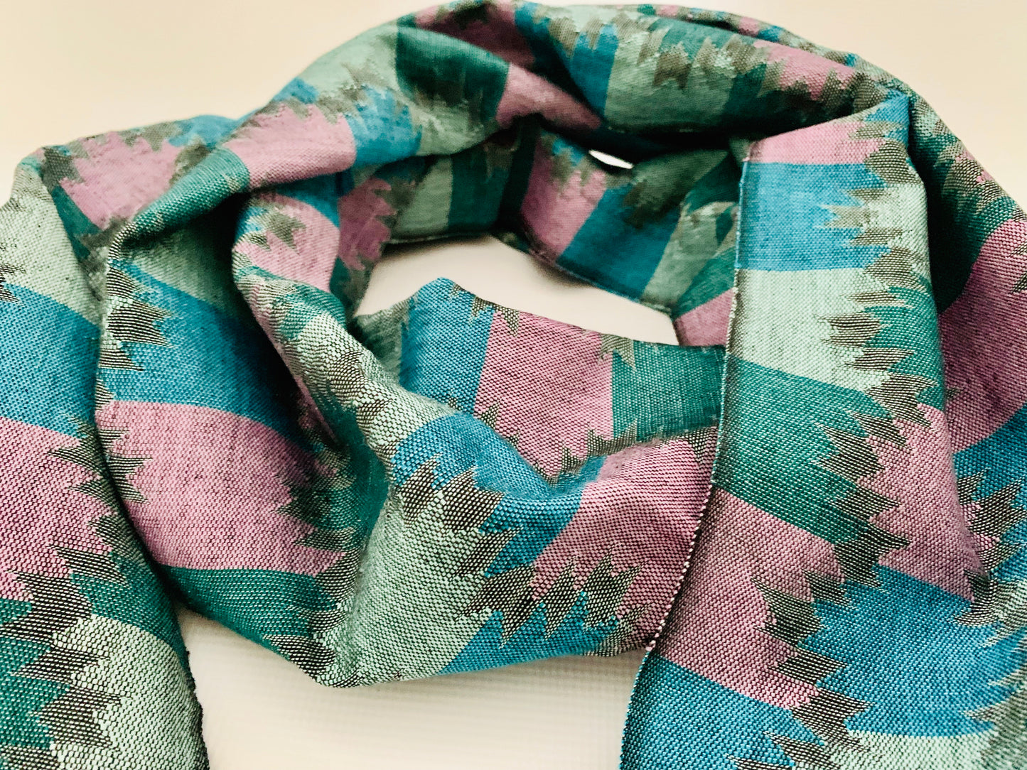 Handmade Personalised Initials Welf-Inlay Designed Cotton Scarf - Konmay London