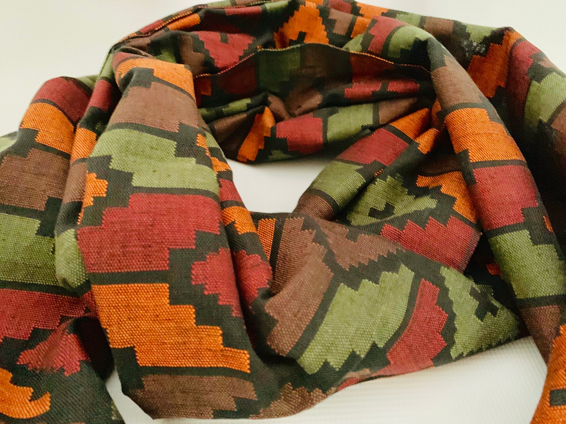 Handmade Personalised Initials Welf-Inlay Designed Cotton Scarf - Konmay London