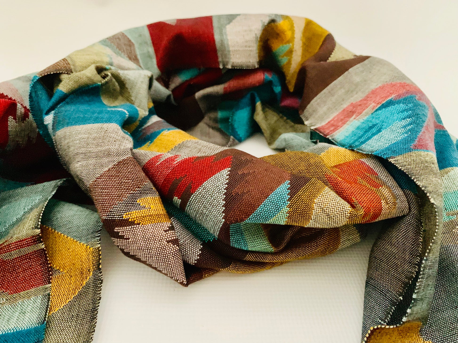 Handmade Personalised Initials Welf-Inlay Designed Cotton Scarf - Konmay London