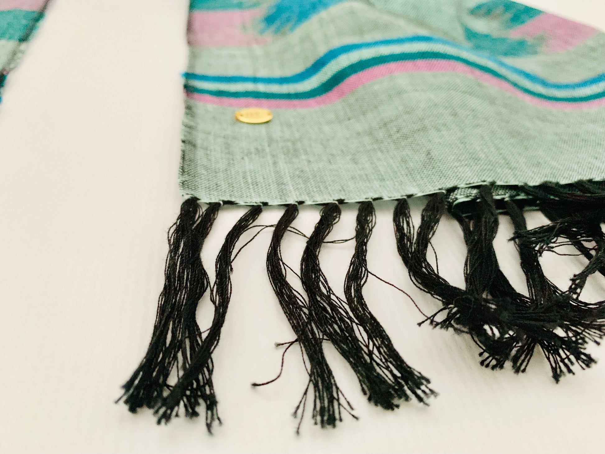 Handmade Personalised Initials Welf-Inlay Designed Cotton Scarf - Konmay London