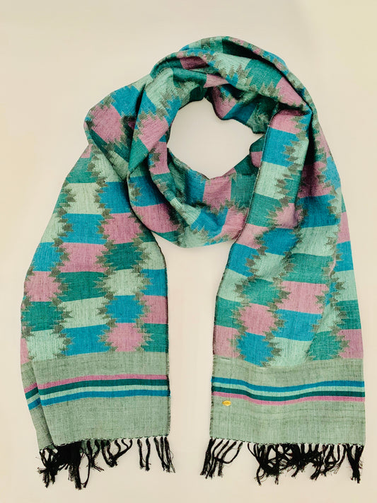 Handmade Personalised Initials Welf-Inlay Designed Cotton Scarf - Konmay London