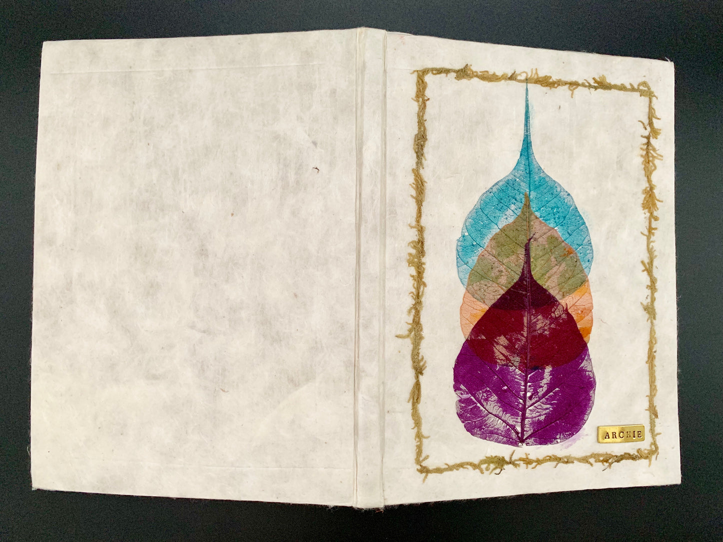 Personalised Skeleton Bodhi Leaf Journal / Notebook - Konmay London