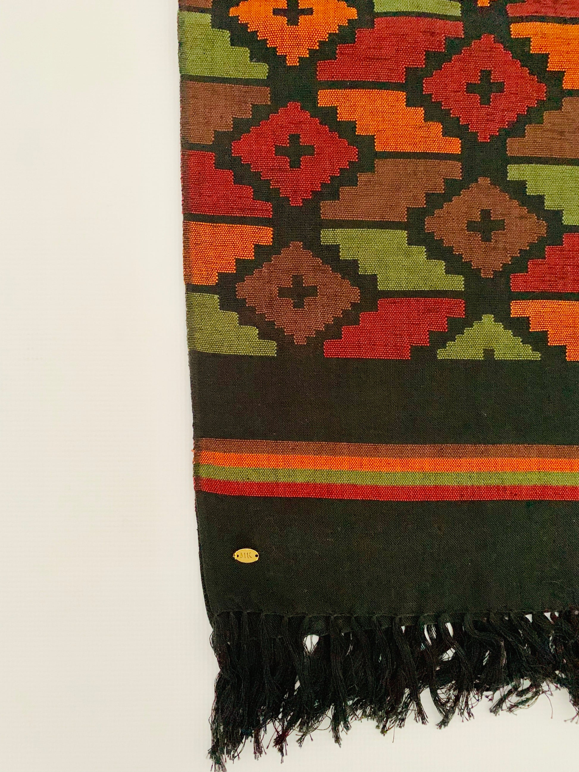 Handmade Personalised Initials Welf-Inlay Designed Cotton Scarf - Konmay London